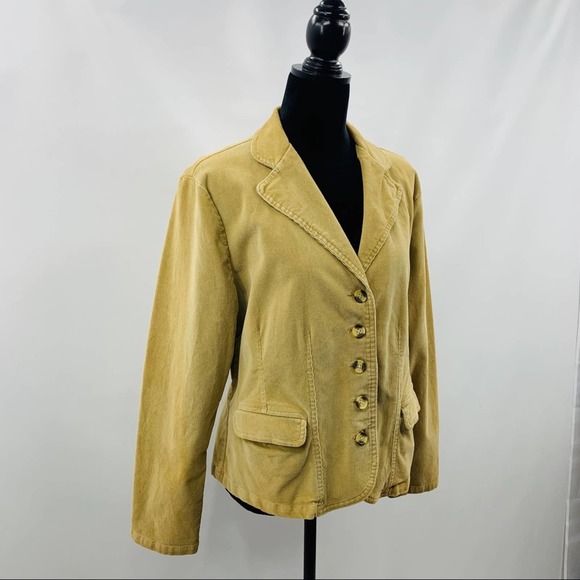 St. John Bay Tan Corduroy Button Up Blazer - Picture 3 of 11
